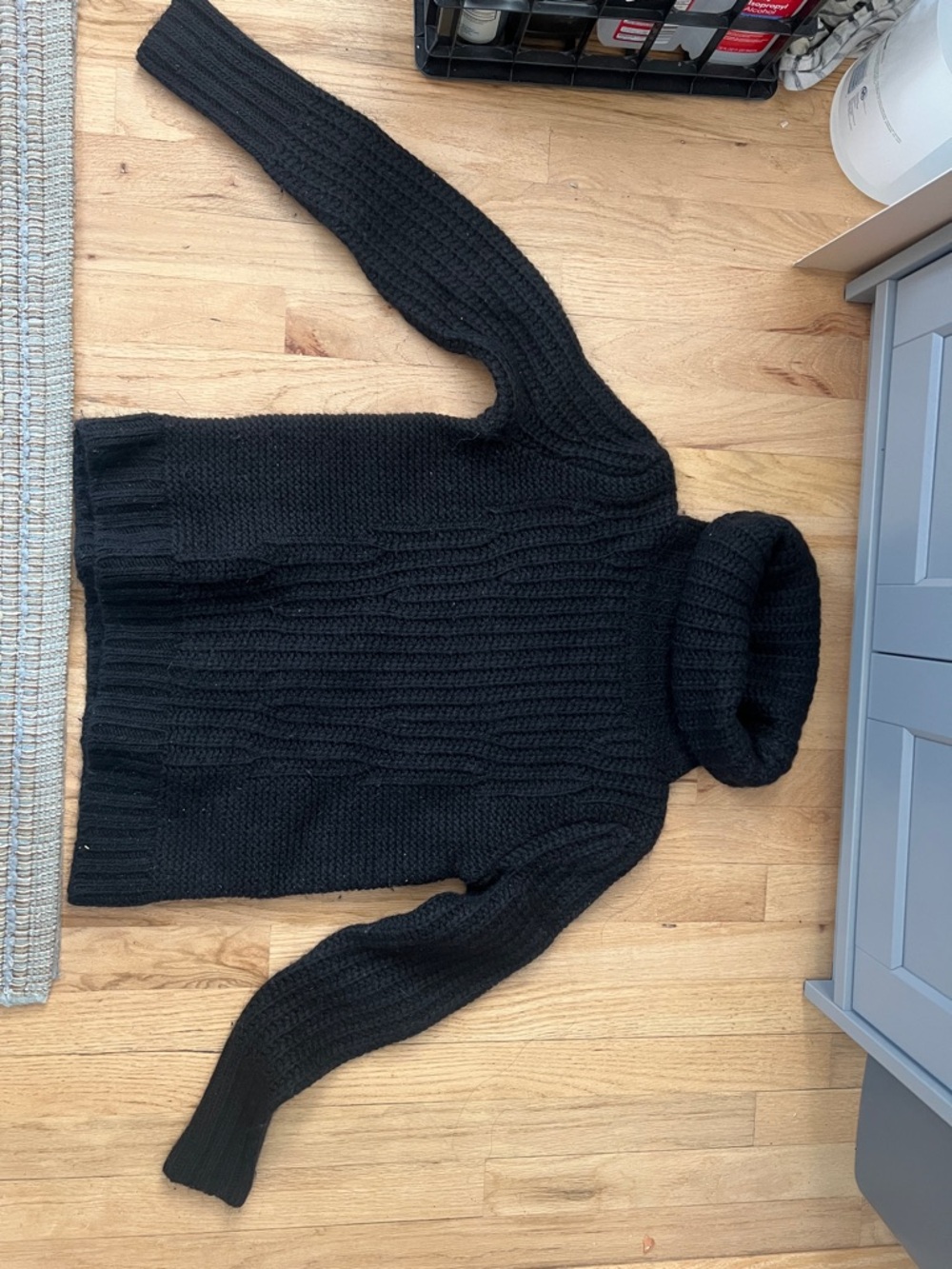 Banana Republic Black Cable Knit Turtleneck Sweater